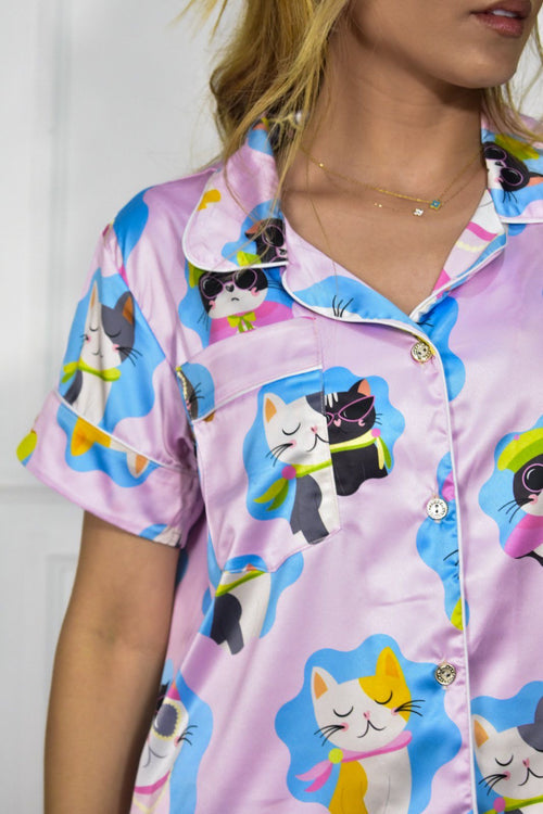 Aristocats - Pijama de Gatos Short y Camisa