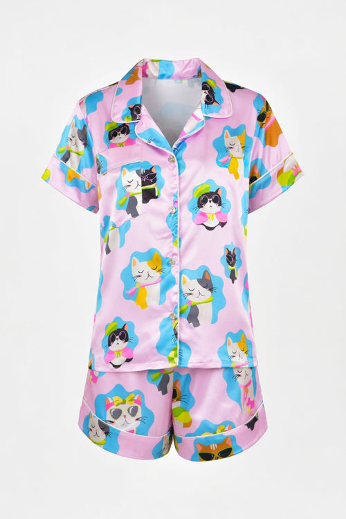Aristocats - Pijama de Gatos Short y Camisa