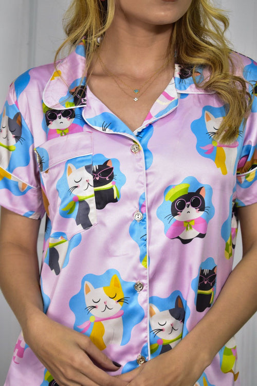Aristocats - Pijama de Gatos Short y Camisa